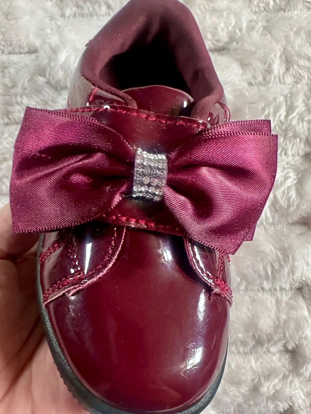 JELLY POP Little Kids/Toddler Bow Accent Patent Shoes - Burgundy *NWOT* sz 5M